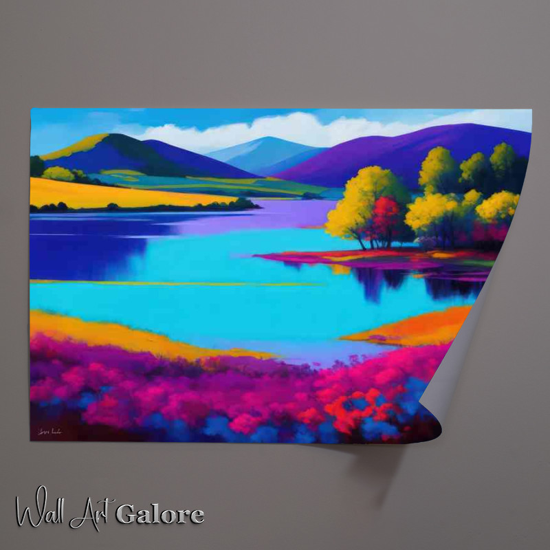 Buy Unframed Poster : (Neon lake in the morning)