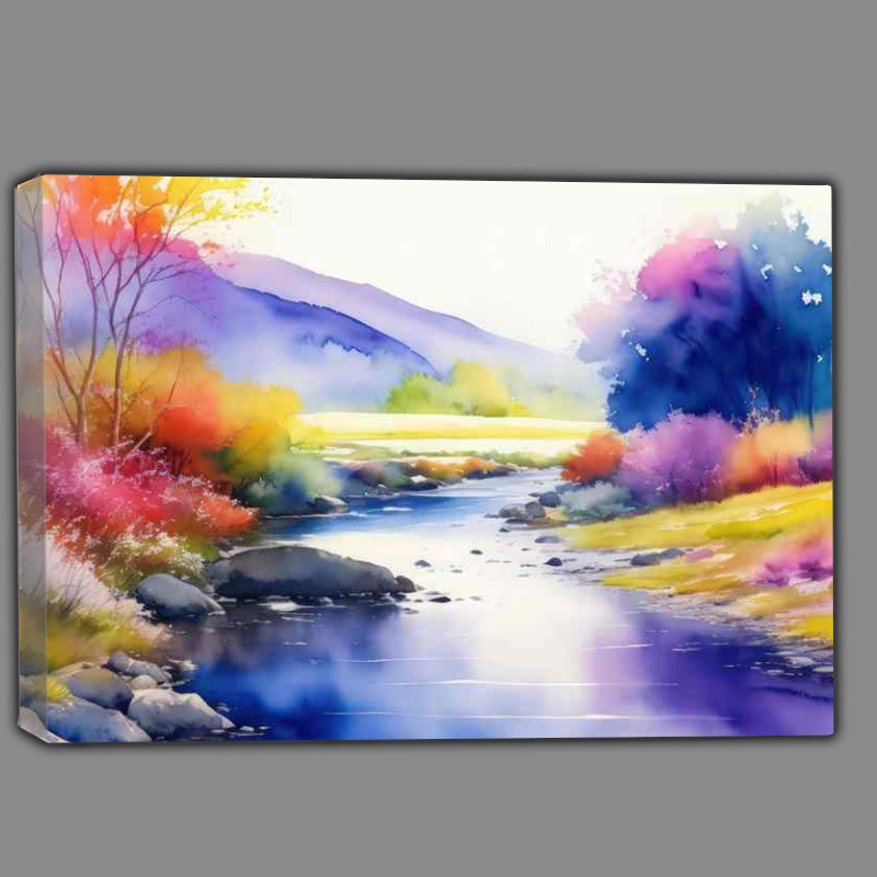 Buy Canvas : (Neon lands at the river bank)
