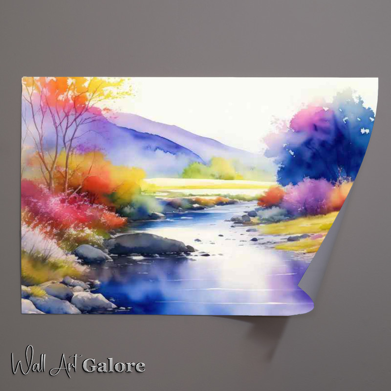 Buy Unframed Poster : (Neon lands at the river bank)