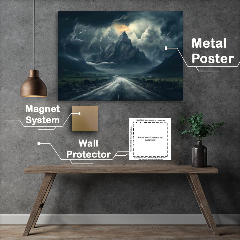 Buy Metal Poster : (Nocturnal Journey Along the Dark Long Road)