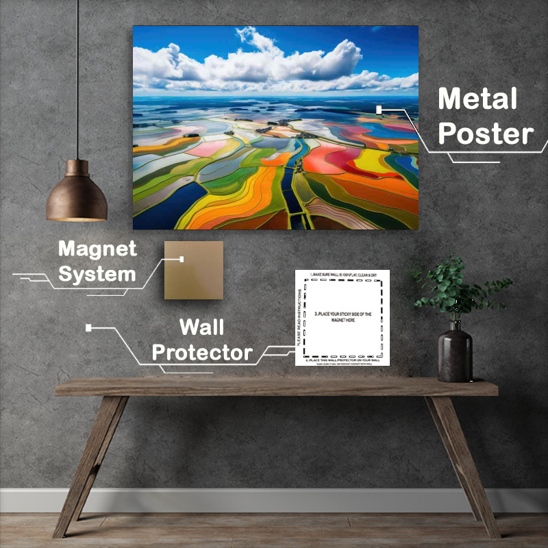 Buy Metal Poster : (The neon countryside from the sky)