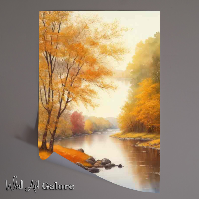 Buy Unframed Poster : (Autumn river scene with trees)