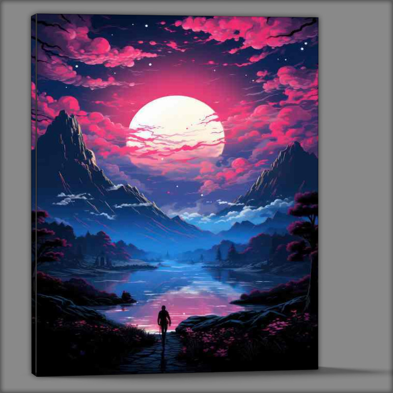 Buy Canvas : (Celestial Ballet Pink and Blue in Sky Dance)