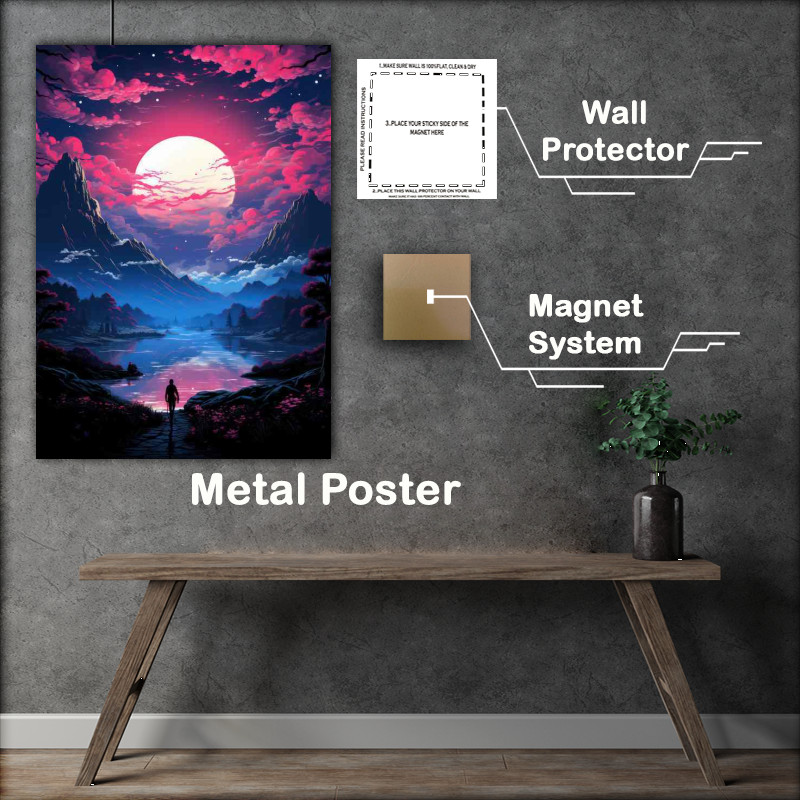Buy Metal Poster : (Celestial Ballet Pink and Blue in Sky Dance)