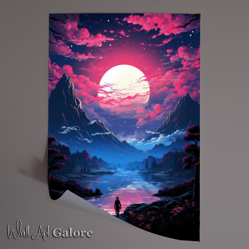 Buy Unframed Poster : (Celestial Ballet Pink and Blue in Sky Dance)