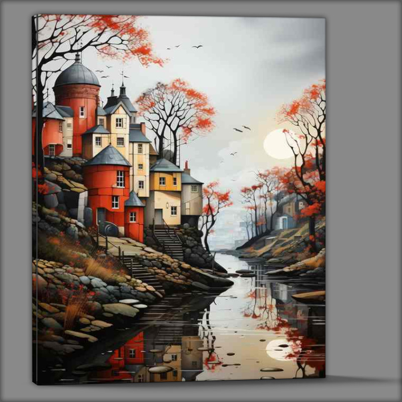 Buy Canvas : (Early morning in the pastel village)