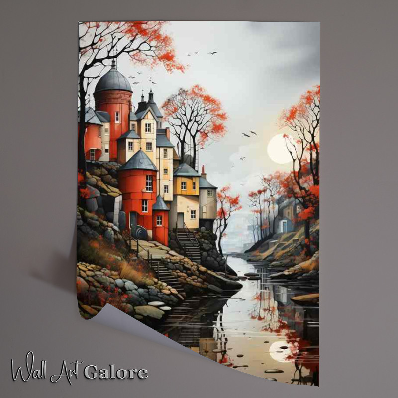 Buy Unframed Poster : (Early morning in the pastel village)