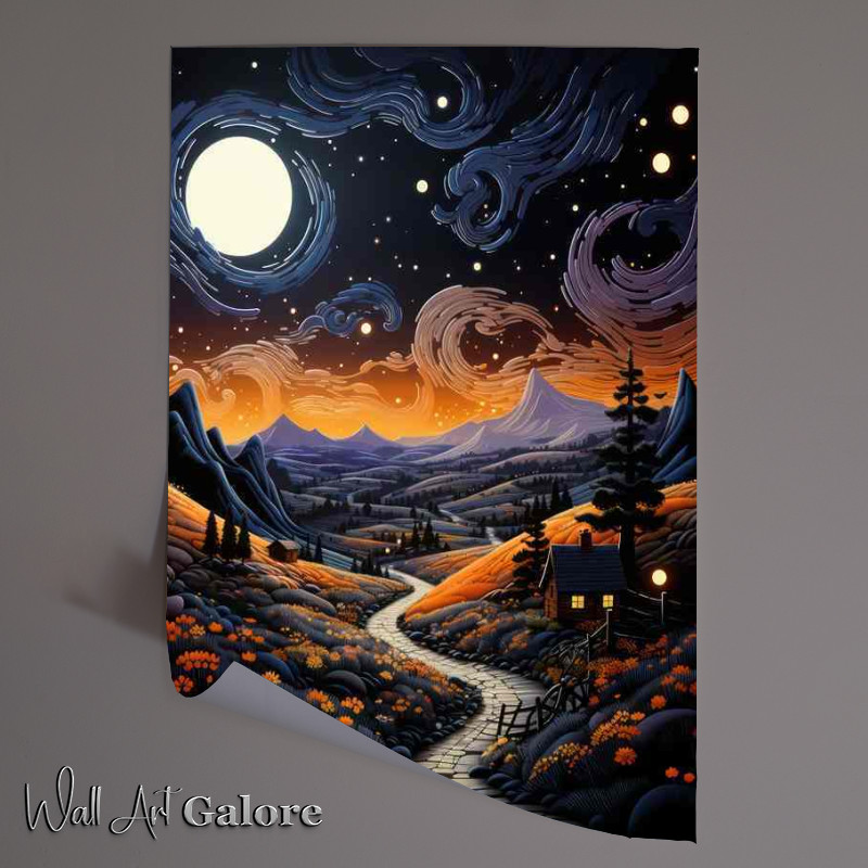 Buy Unframed Poster : (Ethereal Glow Moonlight Bathes the Countryside)