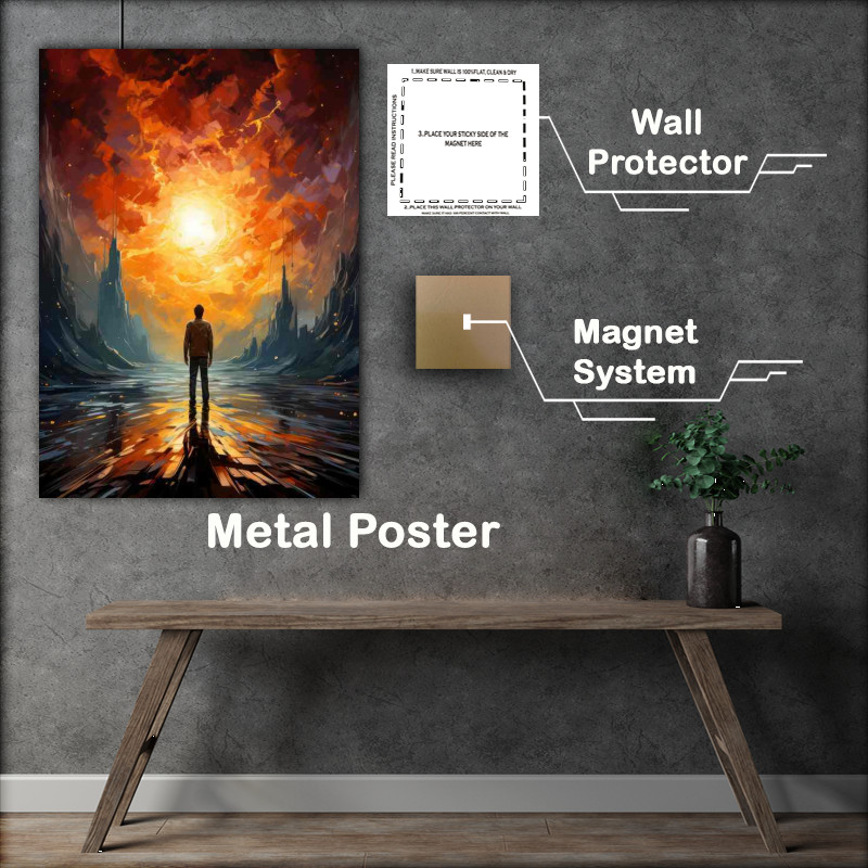 Buy Metal Poster : (Future sunset at the end of time)
