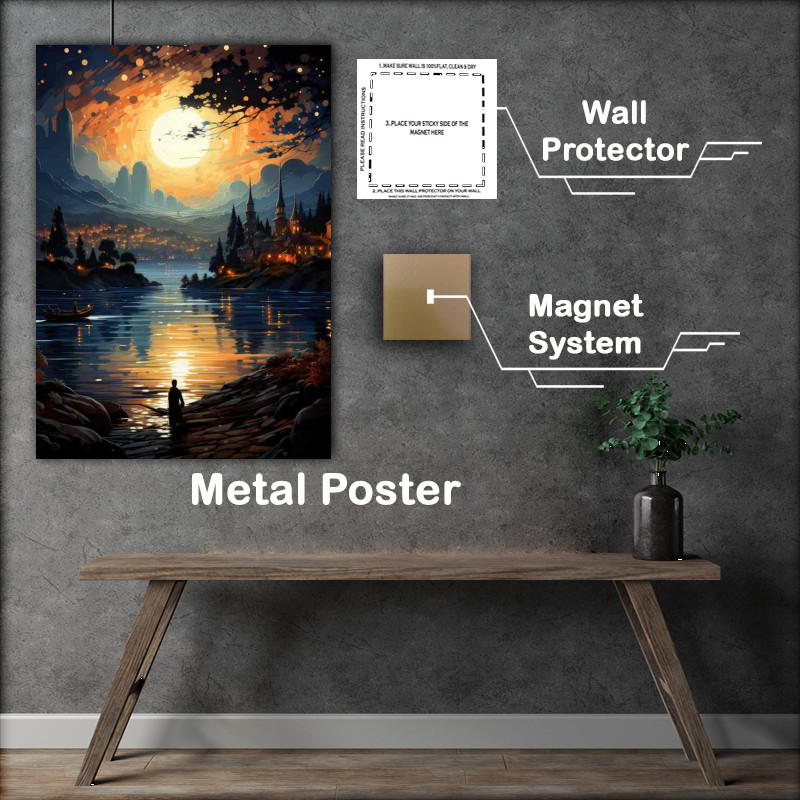 Buy Metal Poster : (Liquid Gold Capturing the Suns Reflection)