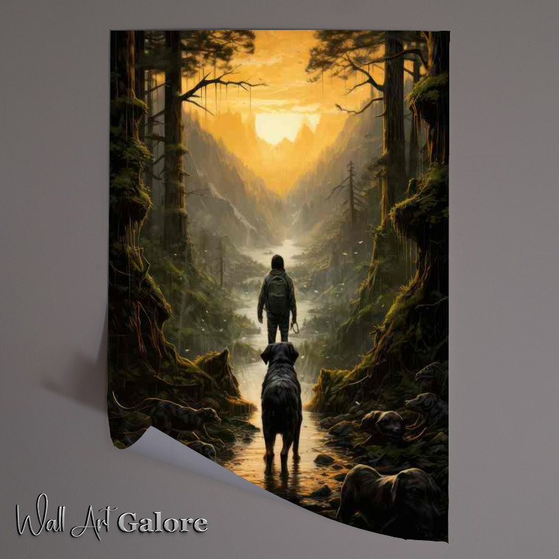 Buy Unframed Poster : (Natures Explorer Dog Gazing Through Woodland Wonder)