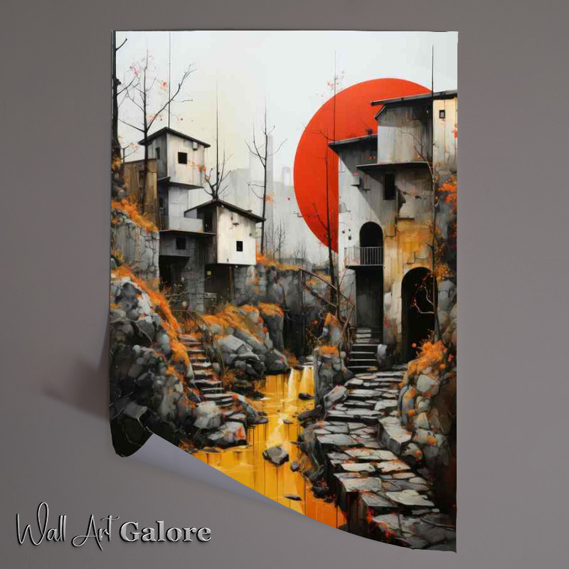 Buy Unframed Poster : (Red Sun Yellow River)