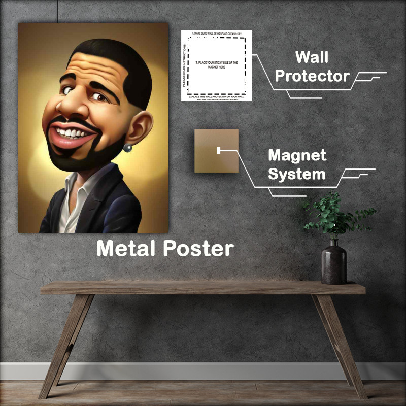 Buy Metal Poster : (Caricature of drake)