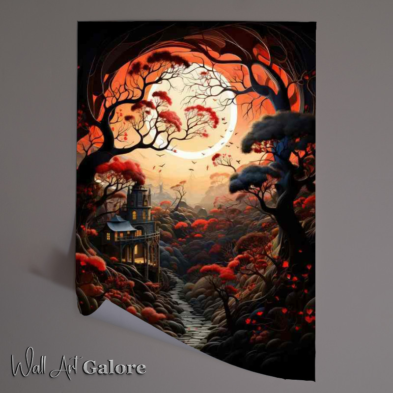 Buy Unframed Poster : (Red skys through the village)