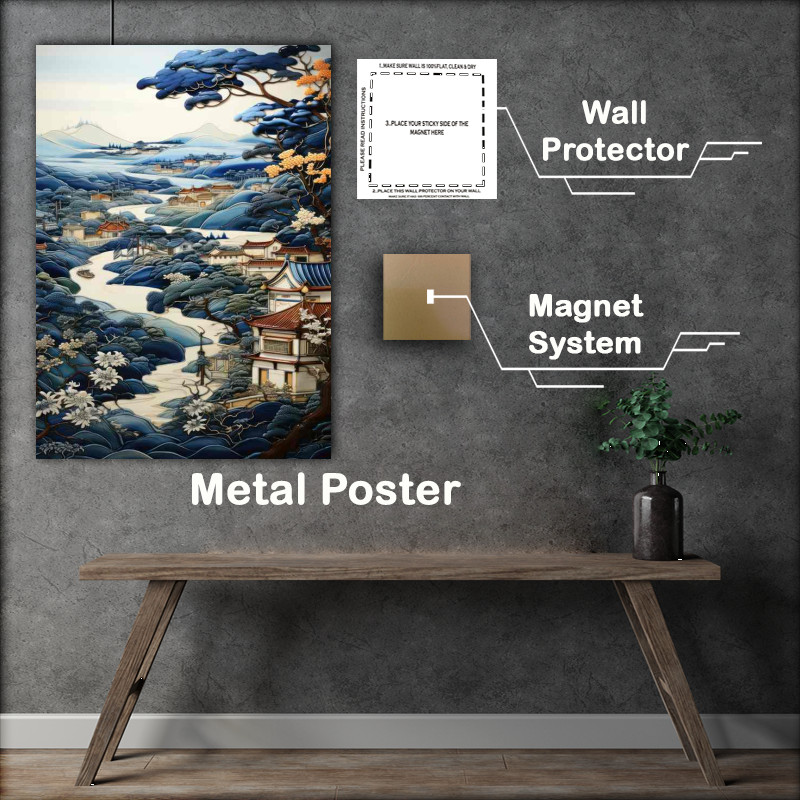 Buy Metal Poster : (River Carves Through Stunning Terrain)