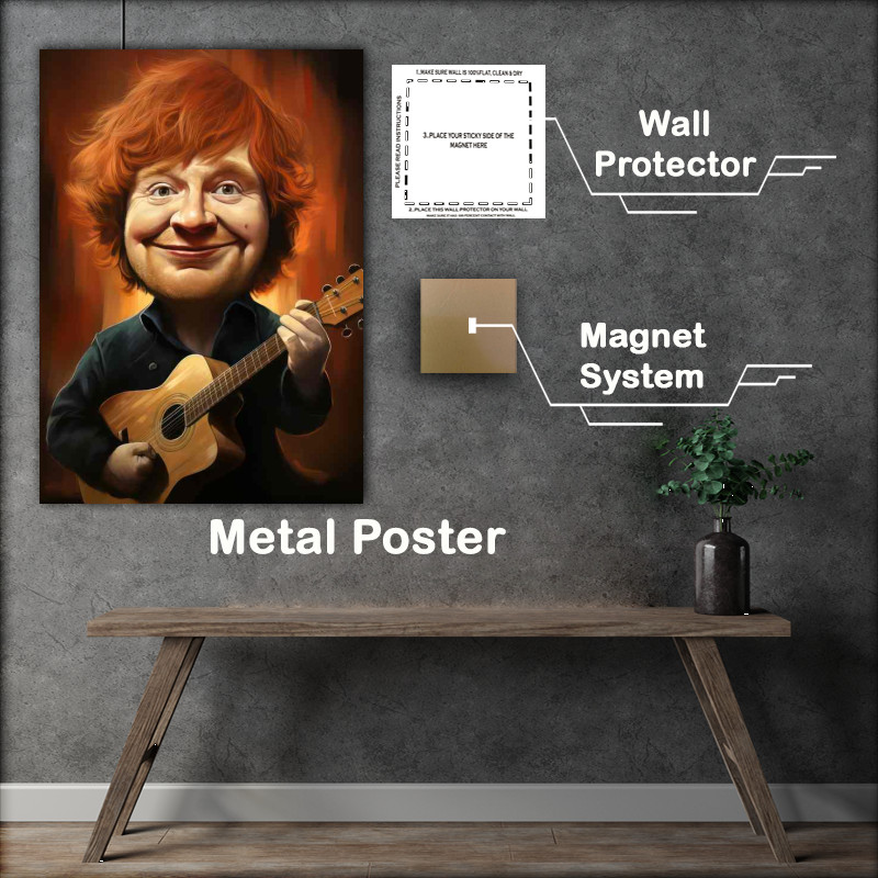 Buy Metal Poster : (Caricature of ed Sheeran)