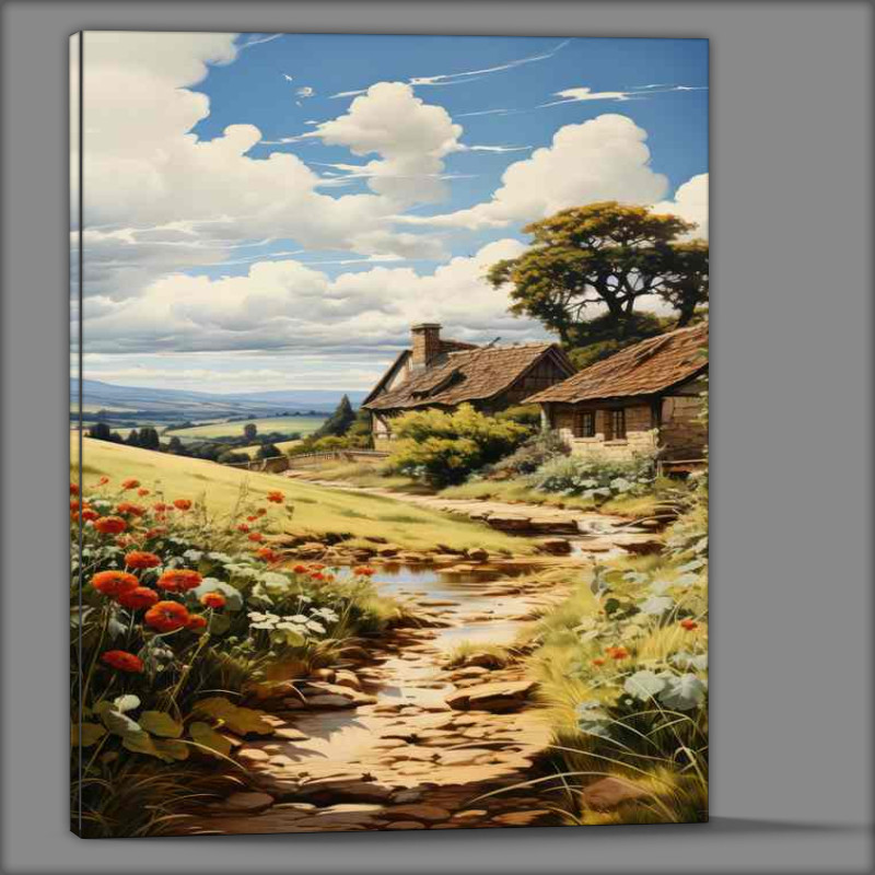 Buy Canvas : (The Old Cottage Down The Lane)