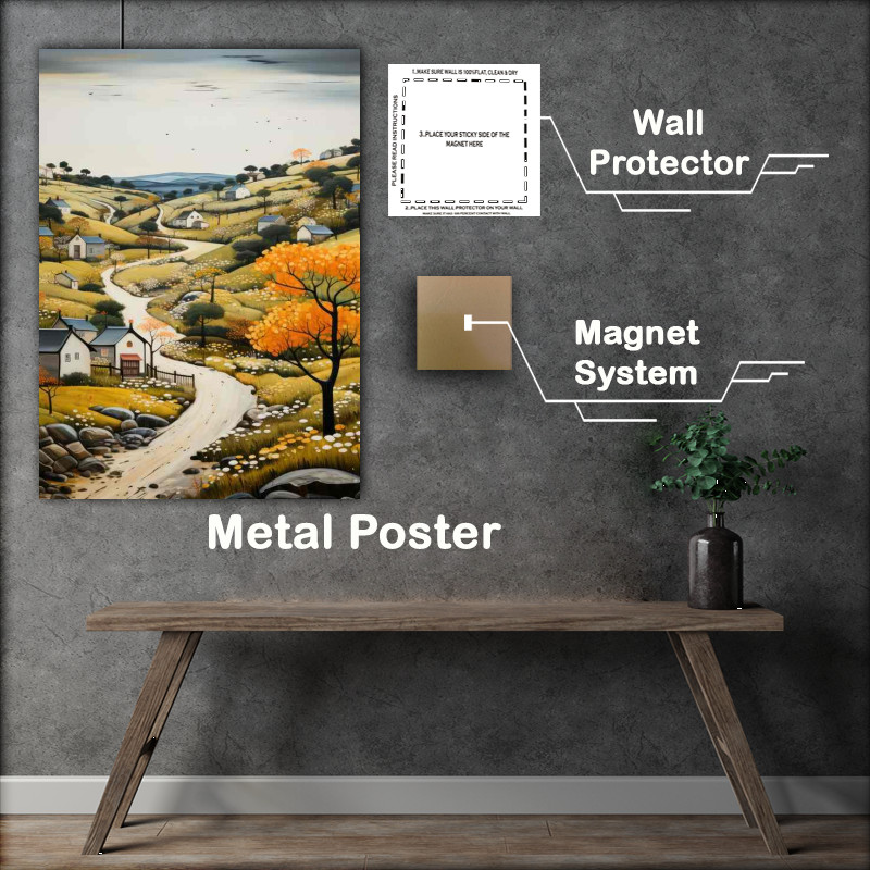 Buy Metal Poster : (The path through the pastel lands)