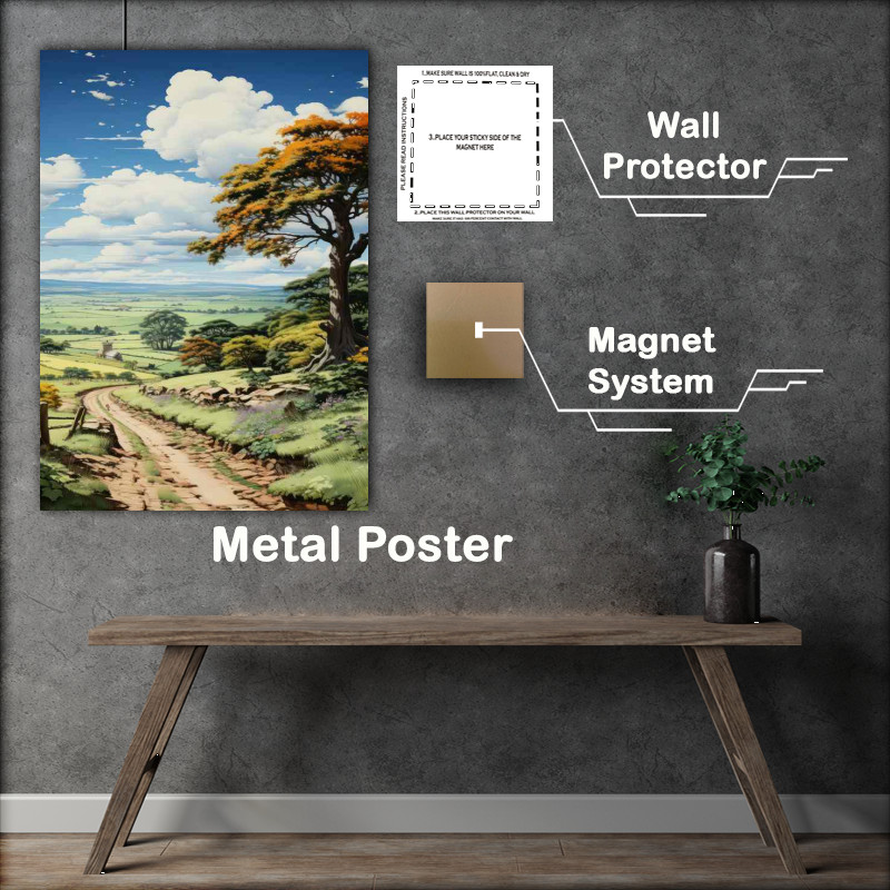 Buy Metal Poster : (The rough path to the hills)