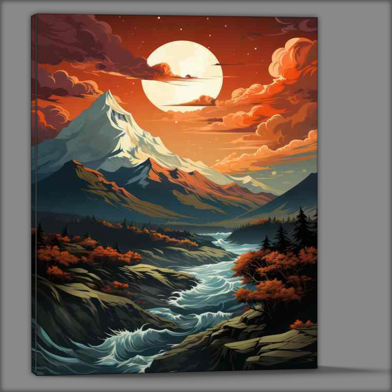 Buy Canvas : (The sun and mountains delight)