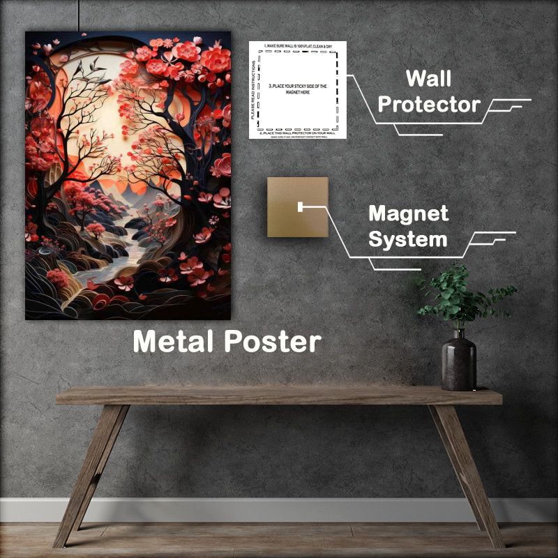 Buy Metal Poster : (Whispering Wings Paper Crafted Village)
