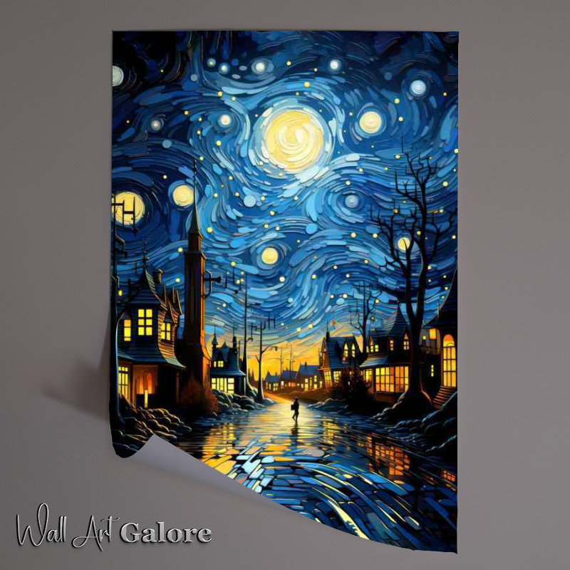 Buy Unframed Poster : (a street with stars in the sky)