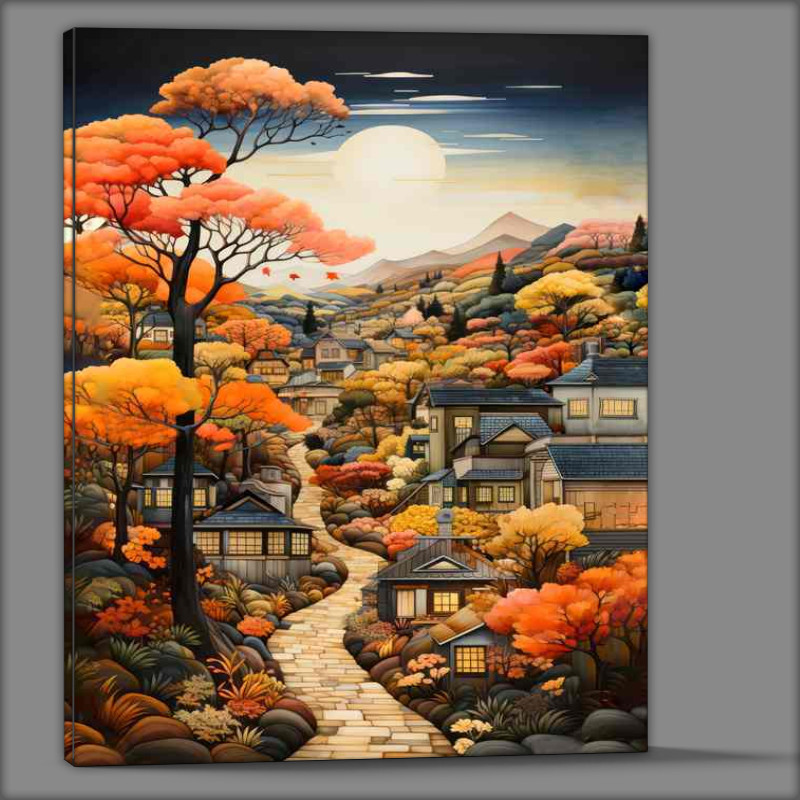 Buy Canvas : (village life in the mountains)
