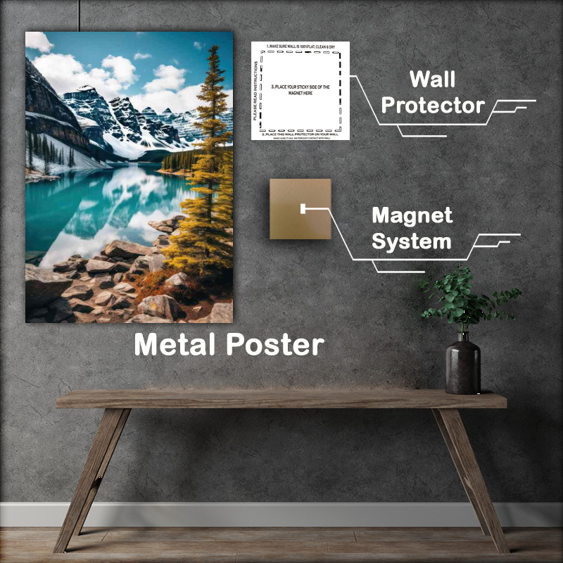 Buy Metal Poster : (Lake And Mountains In Harmony)
