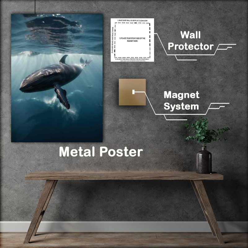 Buy Metal Poster : (Majestic Whale Under The Sea)