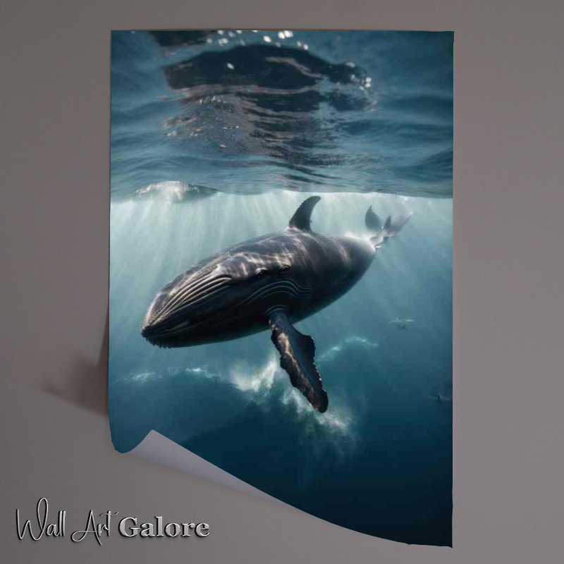 Buy Unframed Poster : (Majestic Whale Under The Sea)