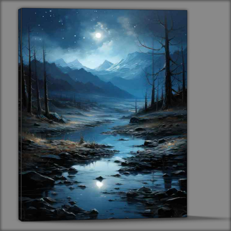 Buy Canvas : (Milky Way Scenic Mountainous Art)