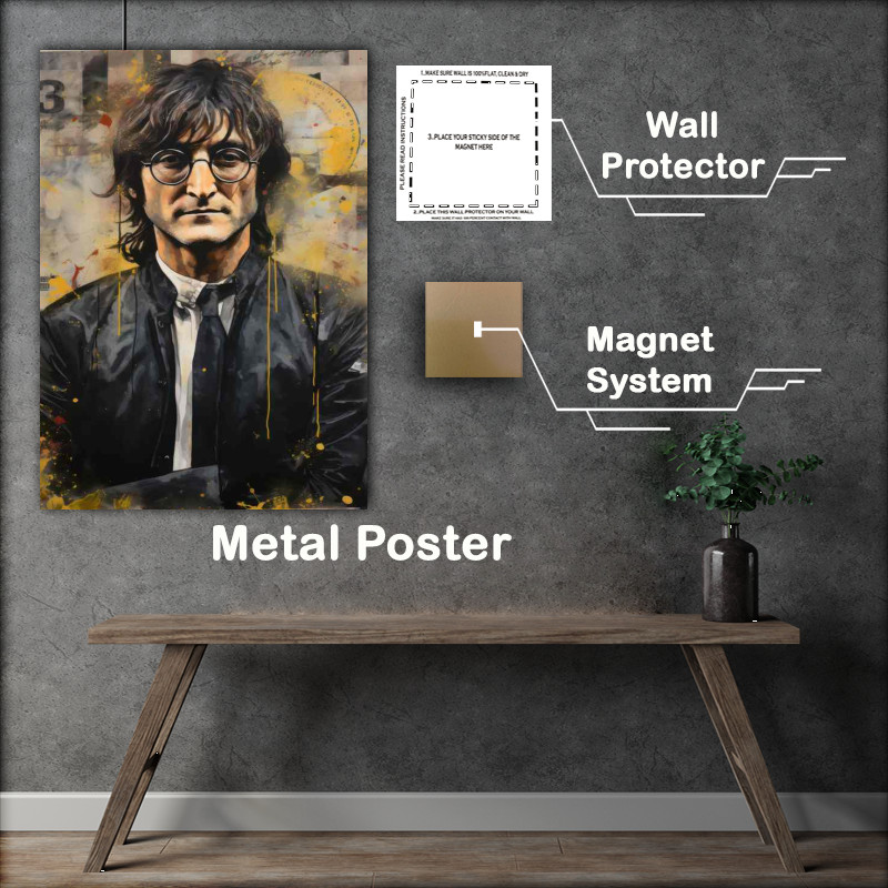 Buy Metal Poster : (Collage featuring john lennon)