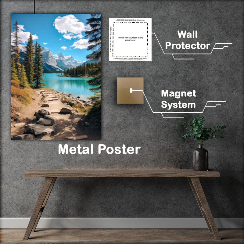 Buy Metal Poster : (Mountain peaks Blue Sky)