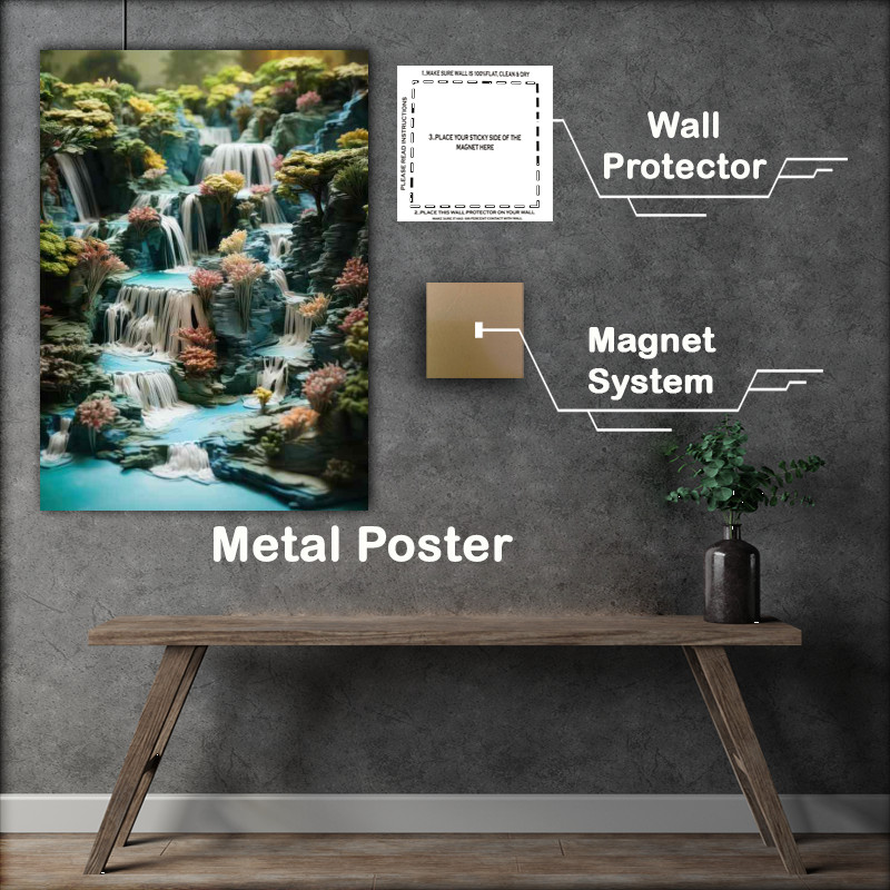 Buy Metal Poster : (Multi Hued Waterfall)