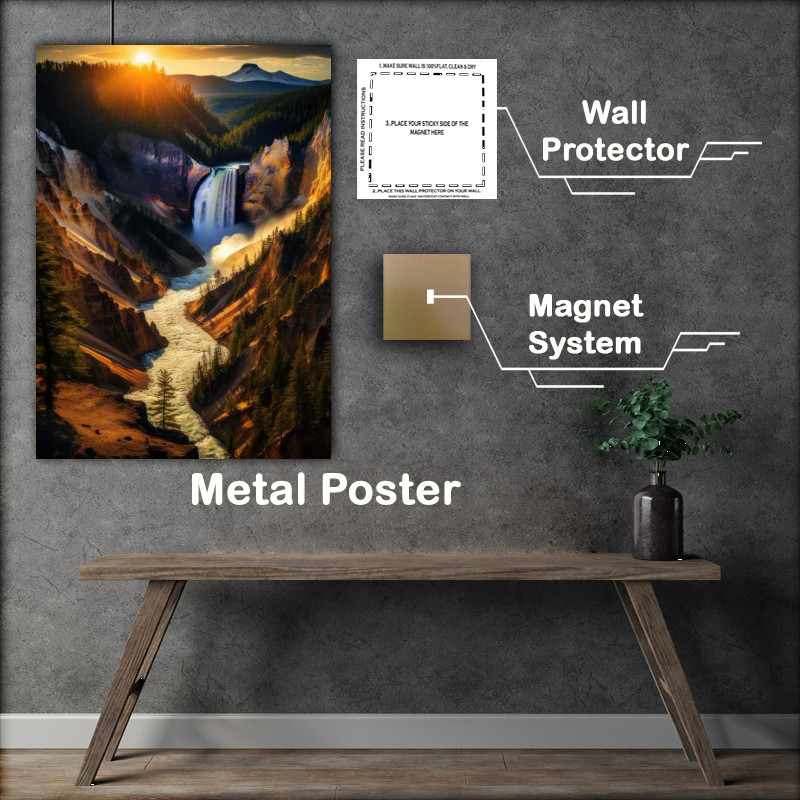 Buy Metal Poster : (Natures Perfect Picture Yellowstone Canyon)