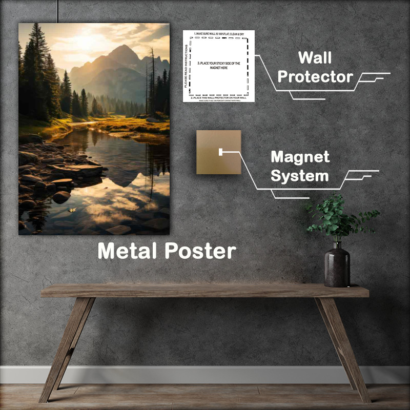 Buy Metal Poster : (Pretty lake Scenic View)