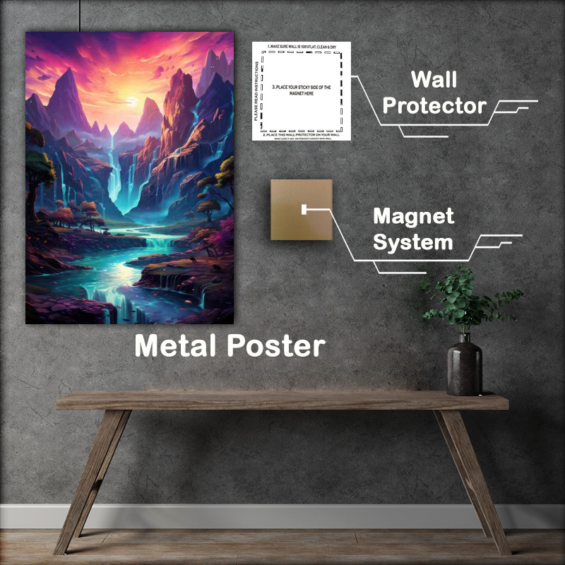 Buy Metal Poster : (Rainbow Mountains a Mystical Legacy)