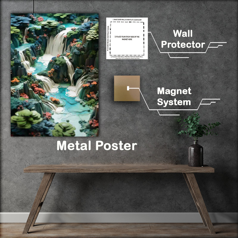 Buy Metal Poster : (Waterfall Kaleidoscope)