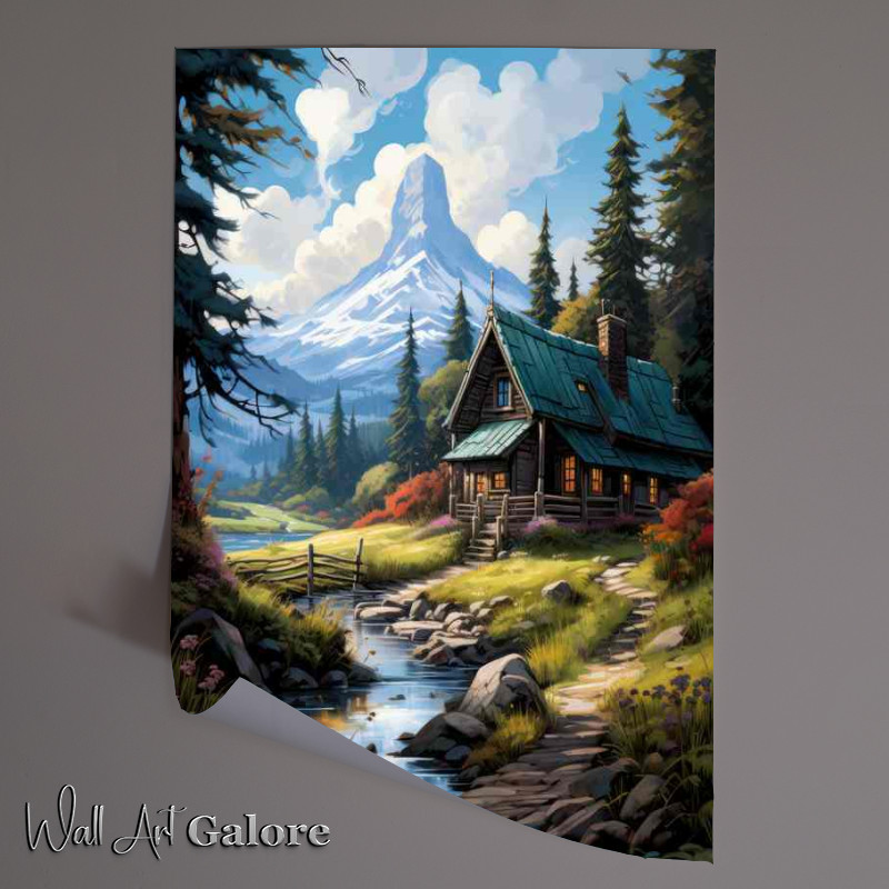 Buy Unframed Poster : (Welcome Home Cottage By The River)
