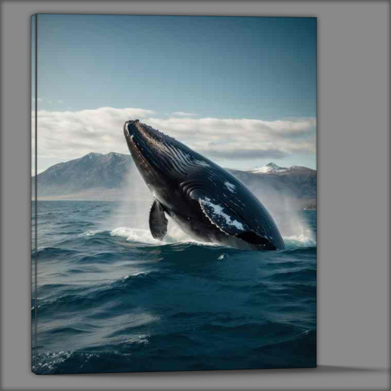 Buy Canvas : (Whale in The Ocean waves)