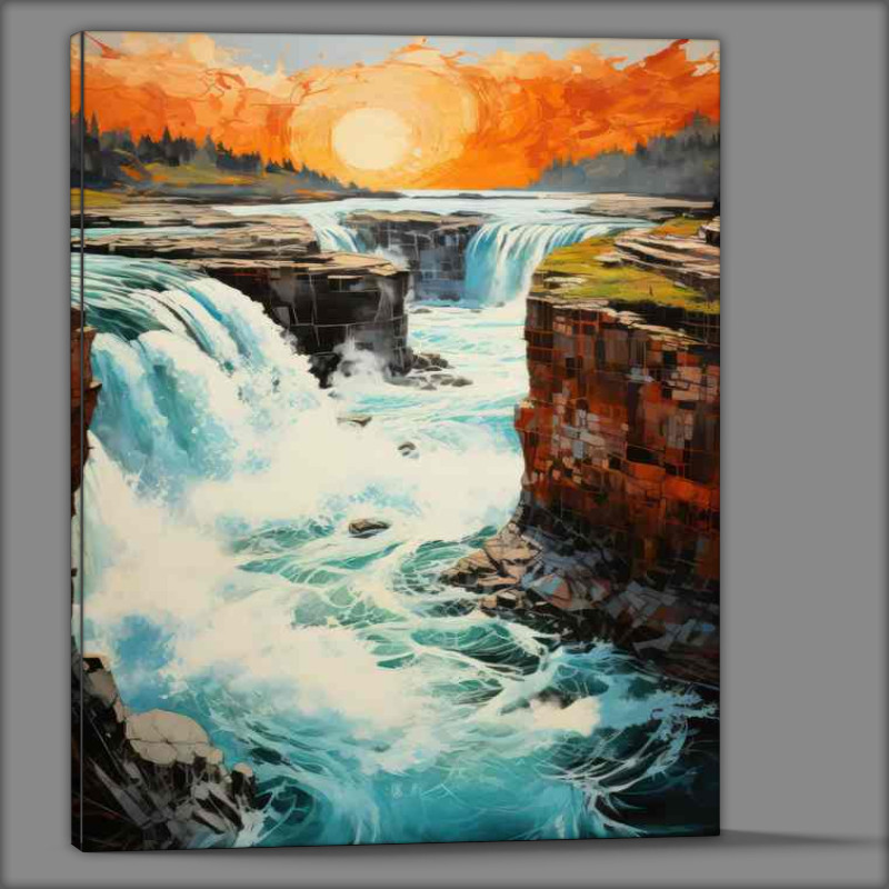 Buy Canvas : (Yellowstones Iconic Beauty The Golden Canyon)