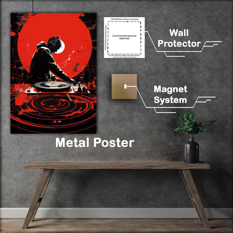 Buy Metal Poster : (Dj with the vinyl records old skool)