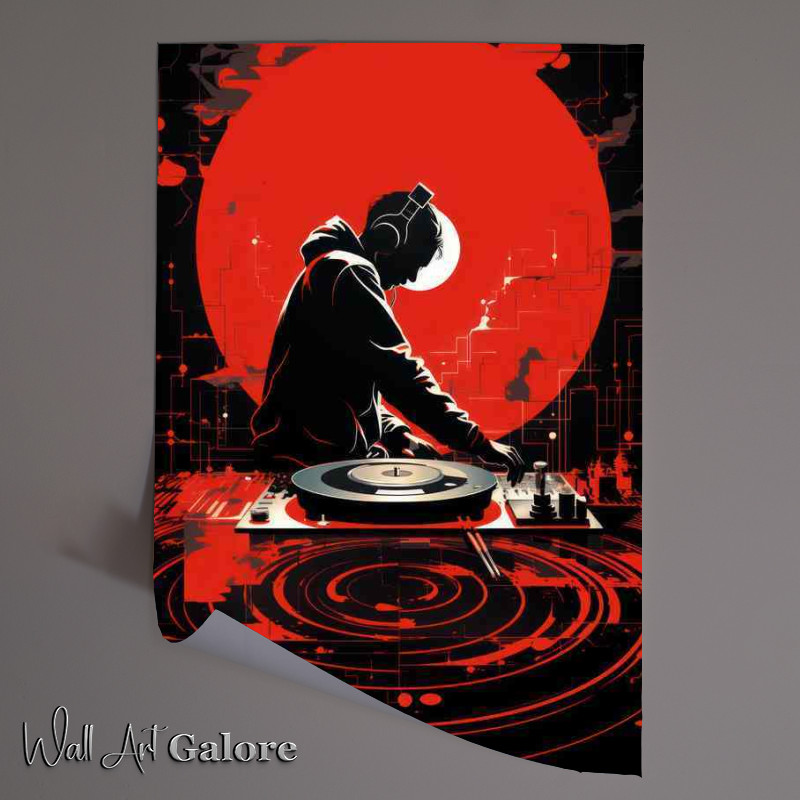 Buy Unframed Poster : (Dj with the vinyl records old skool)