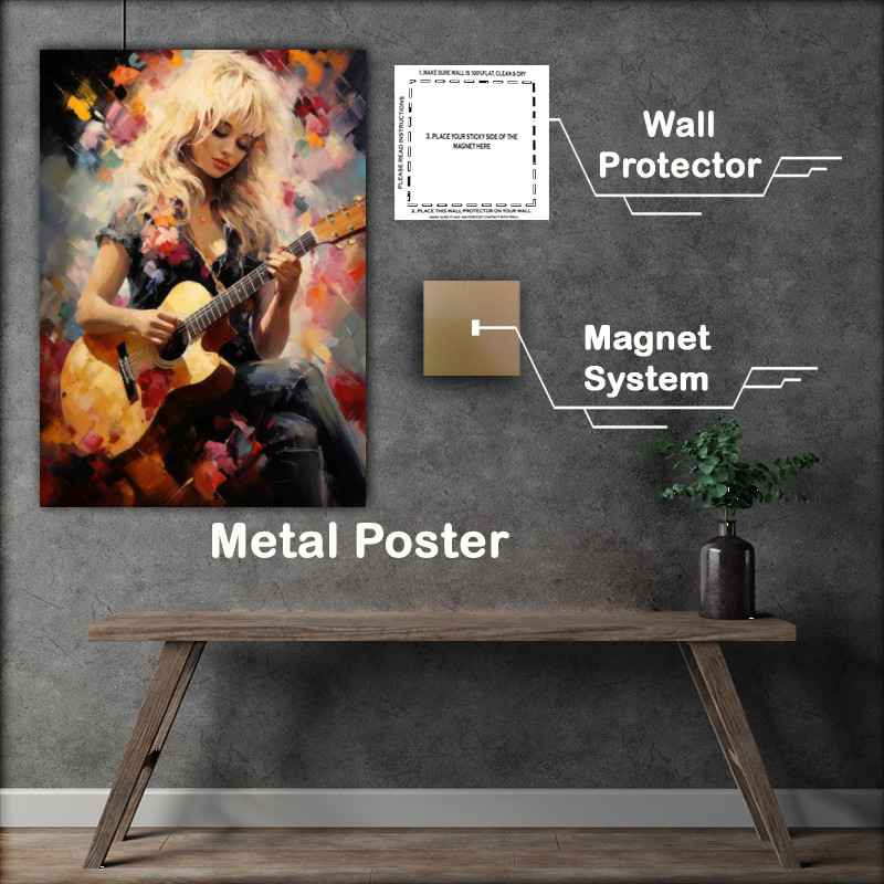 Buy Metal Poster : (Dolly Parton Very colourful)