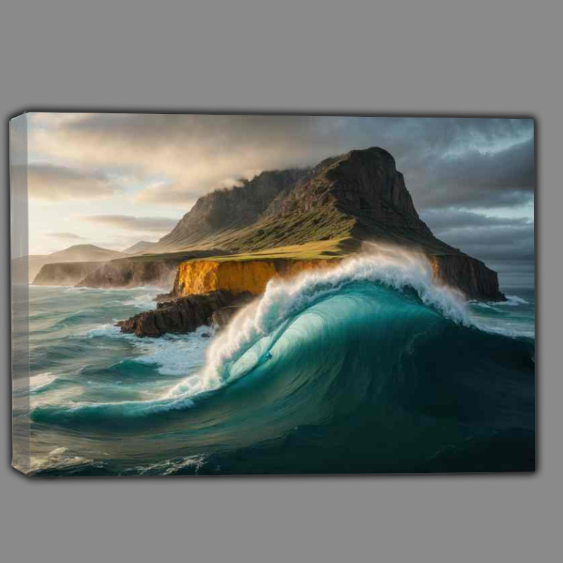 Buy Canvas : (Cliffside Elegance Seascape Masterpiece)