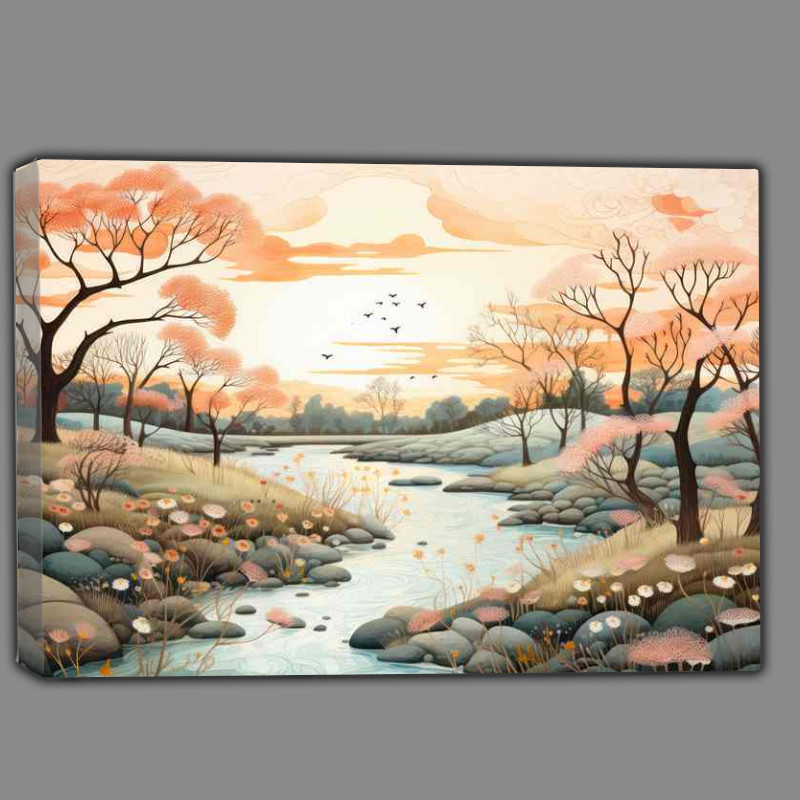Buy Canvas : (Countryside Bliss in pastel colours)