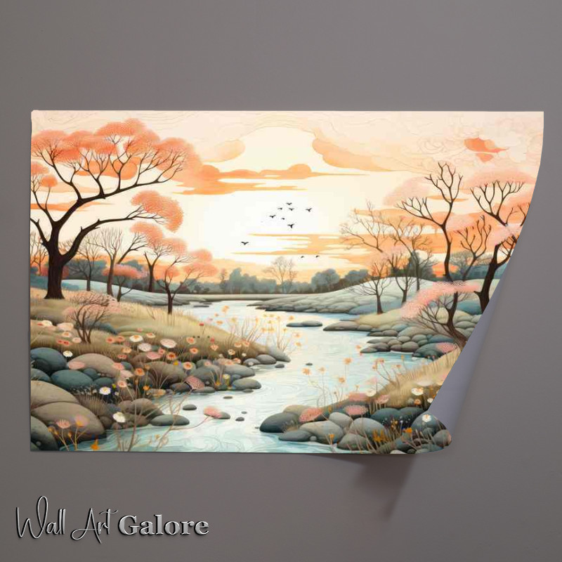 Buy Unframed Poster : (Countryside Bliss in pastel colours)