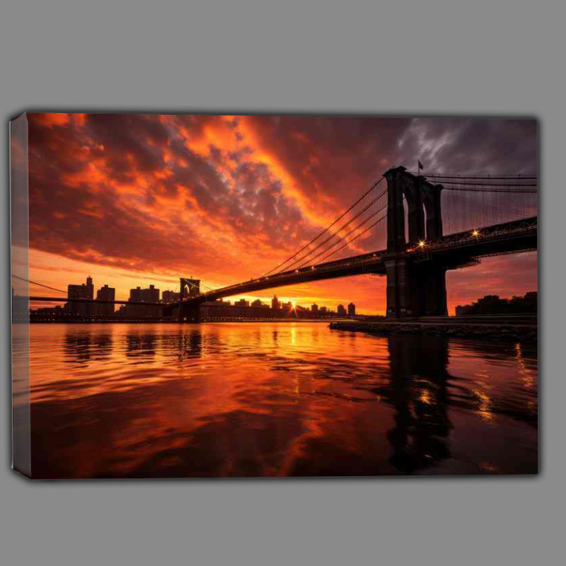 Buy Canvas : (Dramatic Vibes Brooklyn Bridge)