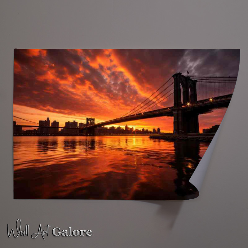 Buy Unframed Poster : (Dramatic Vibes Brooklyn Bridge)