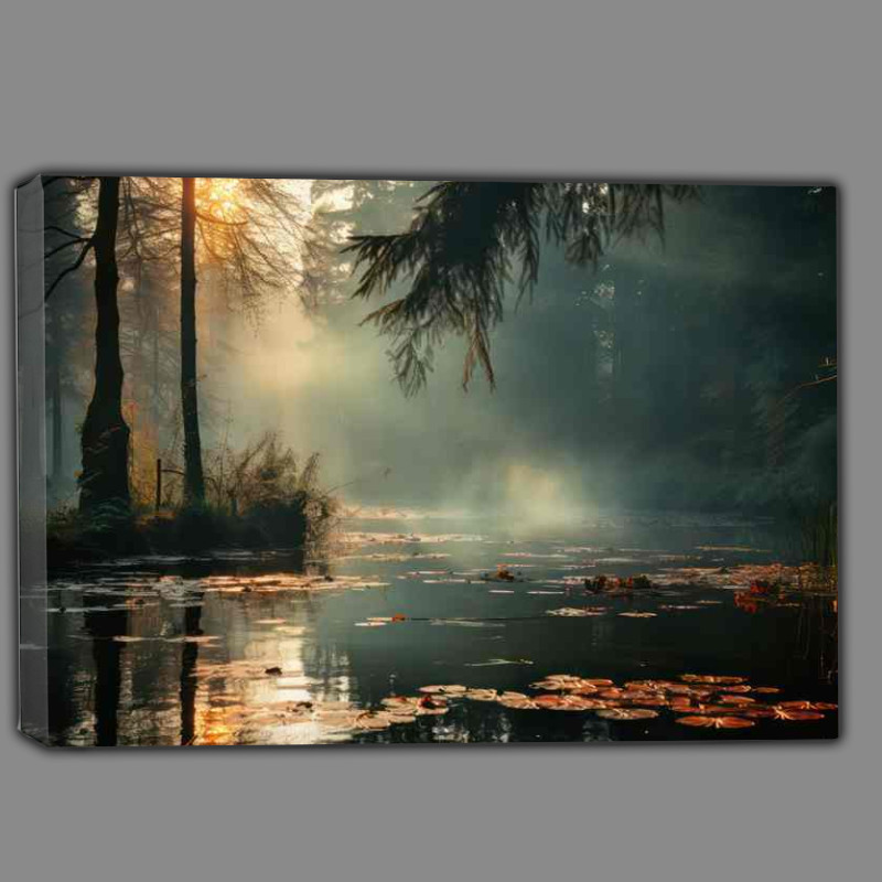 Buy Canvas : (Foggy Pond Beauty of The Silence)